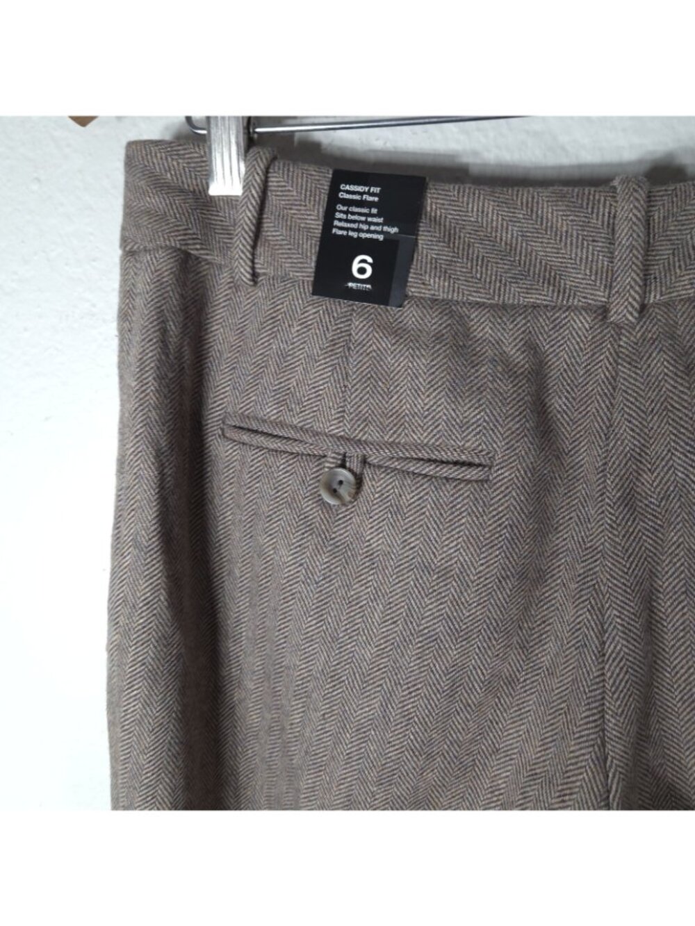 The Limited Tan Wool Blend Flare Pants Women's Size 6P Cassidy Fit Relaxed Hip - Picture 9 of 16